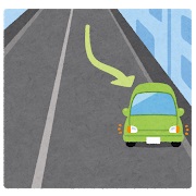 車を路側に寄せるイラスト