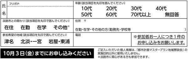 申込みに必要な記載事項