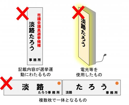 使用できない立札看板の例