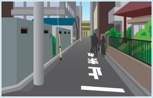 路側帯・中央線の無い道路